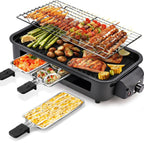 1800W 2‑in‑1 Electric Indoor Smokeless Grill & Pan, Non‑Stick Removabl