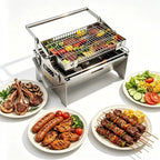 Flip Rotatable BBQ Grill｜Portable Foldable Stainless Steel｜Camping Picnic Outdoor Grill｜Manual 360° Rotation