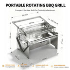 Flip Rotatable BBQ Grill｜Portable Foldable Stainless Steel｜Camping Picnic Outdoor Grill｜Manual 360° Rotation