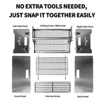 Flip Rotatable BBQ Grill｜Portable Foldable Stainless Steel｜Camping Picnic Outdoor Grill｜Manual 360° Rotation