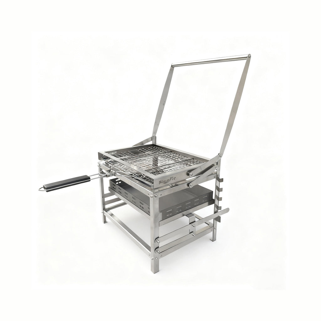 360° Rotating Adjustable Charcoal BBQ Grill, Portable Outdoor Camping Grill