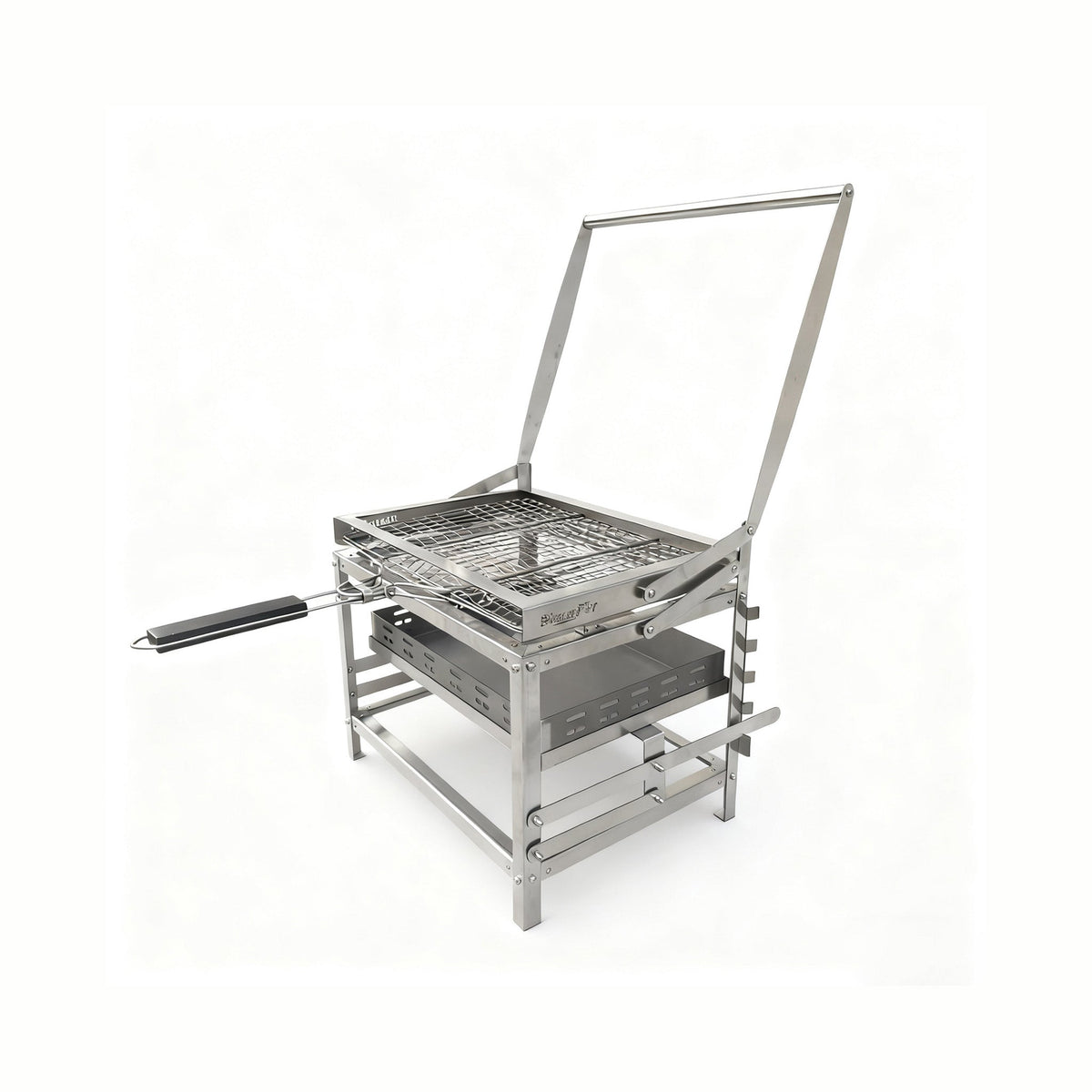 360° Rotating Adjustable Charcoal BBQ Grill, Portable Outdoor Camping Grill