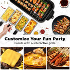 1800W 2‑in‑1 Electric Indoor Smokeless Grill & Pan, Non‑Stick Removabl